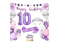 Bafei 10th Birthday Decor Kit Purple/Pink