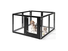 RYpetmia Heavy Duty Clear Acrylic Dog Playpen for