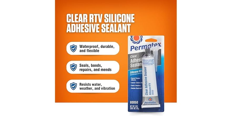 Permatex 80050 Clear RTV Silicone Adhesive Sealant