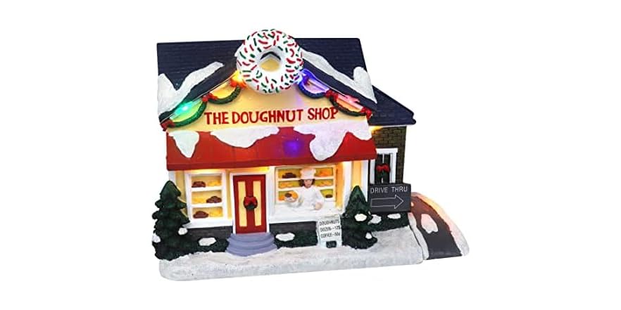Top Treasures Doughnut Shop Snow Village