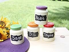Ceramic Chalkboard Spice Jars - Set of 4