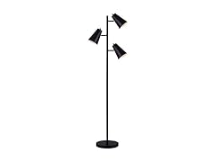 3 Light Floor Lamp Black 67"