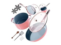 Greater Goods 12pc Ceramic Set, Coral Pink