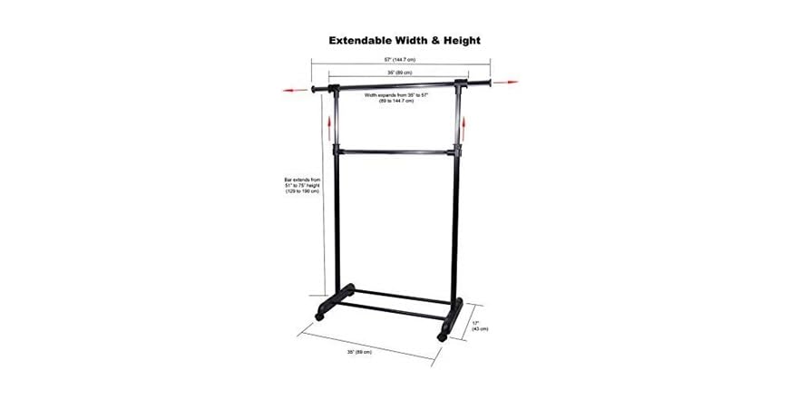Sunbeam Clothes Rack Sunbeam 2 Tier Expandable Garment Rack