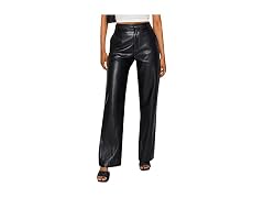 Heziowyun Women Faux Leather Pants Solid High Pant