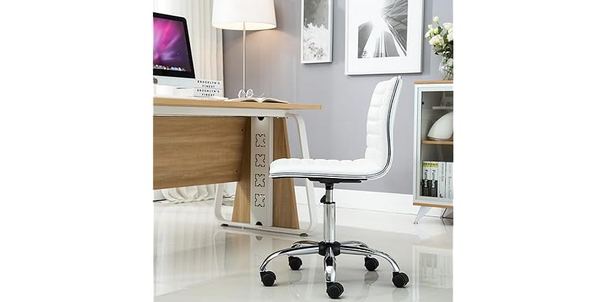 BTEXPERT Swivel Armless Ribbed Task Chair