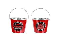 Metal BBQ Bucket Set of 2 - Red