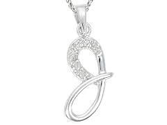 Diamond Alphabet Pendant - J