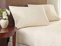 Crowning Touch Cotton Naturals 400 Thread Count Striped Sheets and Pillowcases