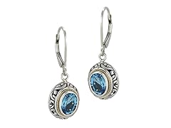 Gemstone Leverback Earrings