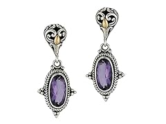 Oval Amethyst Stud Earrings