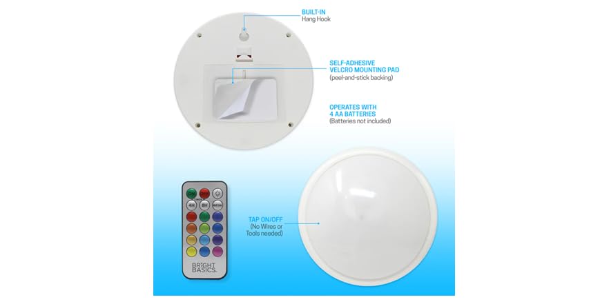 Aduro Remote Control Color Changing Large Tap Light