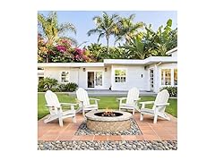 White Folding Adirondack Chair Set of 4