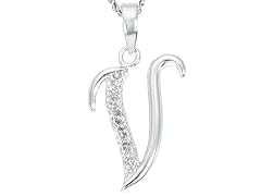 Diamond Alphabet Pendant - V