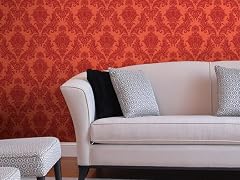 Heirloom Damask Warm Red Tiles