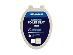 Highcraft B1TSPE Elongated Plastic Toilet Seat, Bone