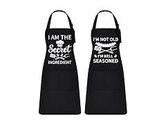 Defresit 2pcs Funny Apron Set Black/White