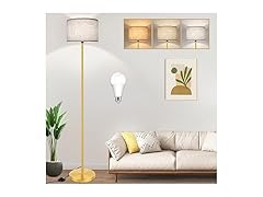 TOBUSA 65‘’ Gold Floor Lamp with 3-Color LED Bulb