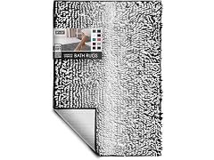 Hearth & Harbor Bathroom Rugs, Chenille- Ombre Black
