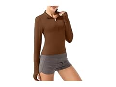 Ggov Women (M) Crop Tops Long Shirt Xbrown