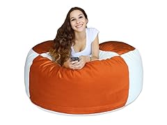 Burnt Orange and White 50" Bean Bag