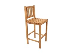 Sunnydaze Solid Teak Wood Outdoor Bar Chair