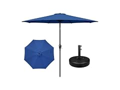 YSSOA 9' Patio Umbrella w 50lbs 20" Capacity Fillable Base
