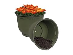 Sunnydaze DRV-1822 Michael Metal Planter, 2 Pc Set, Matte Sage