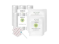 AZEUS Food Storage Bags Variety Kit: 200 Bags & 6 Rolls 