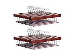 ZOBER Wooden Pant Hanger w/Bar,10Pk