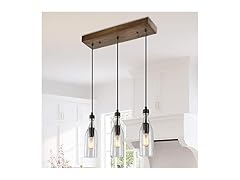 LNC Wooden Pendant Lights, 3 Pack