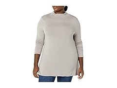 Womens Jersey MockNeck Swing Tunic Grey (S)