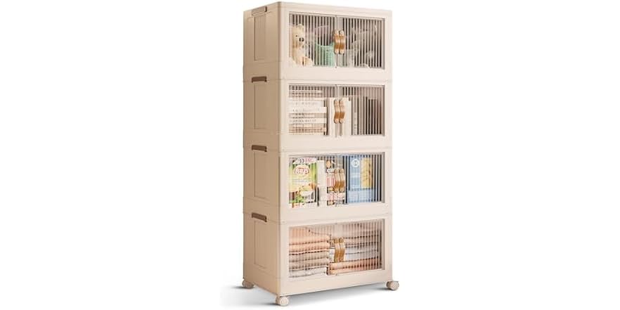 STORAGEBUD 4 Tier Large Stackable Storage Bins