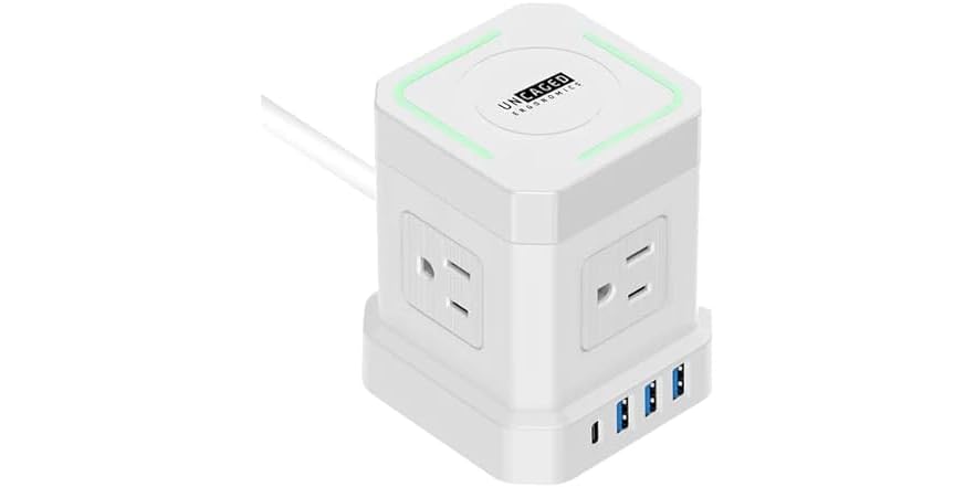 Uncaged Ergonomics 10ft Power Cube w/Wireless Charging