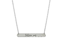 Sterling Silver Follow Me Bar Necklace