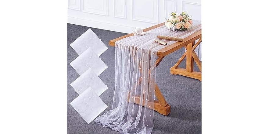 4 Pack 60x120Inch Pearl Table Runner Pearl