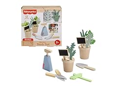 Fisher-Price Wood Play Toy Herb Garden & Tools Set