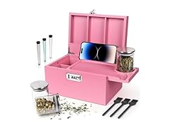 TISEMENT Large Pink Bamboo Box with Combination Lock