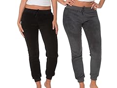 Plush Pants 2-Pack, Black/Charcoal Grey