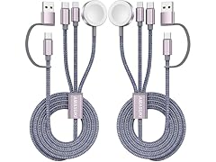 (1 or 2 PACK) Amasuki 3-in-2 USB-C Charging Cable