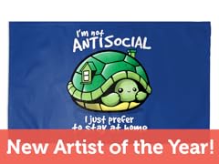 "Antisocial Turtle" 3' x 2' Rug