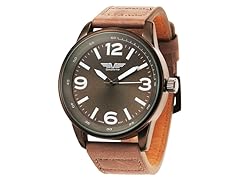 Deporte Mens Curve Leather Strap, Light Brown