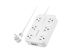 6-Outlet Power Strip with USB C