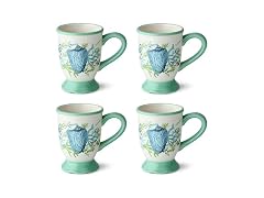 Cerified International Sea Glass Porcelain Mugs, Set of 4
