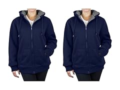 2PK Womens Loose Fit Sherpa Zip Hoodie