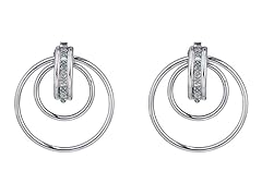 0.10 CT Silver Diamond Hoop Earrings