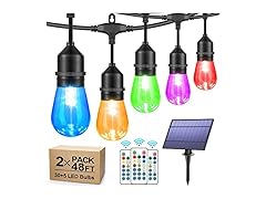 Mlambert 2-Pack RGB Solar String Lights