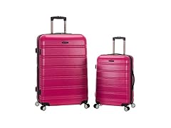 Rockland Melbourne Hardside 2PC Luggage, Magenta, (20"/28")