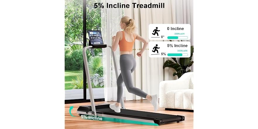 Computer Inclined Moonfox Treadmill with Incline, 3 in 1 Under Desk Treadmill