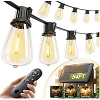 Hakol 54ft (48+6) Waterproof Solar String Lights w/Remote Control